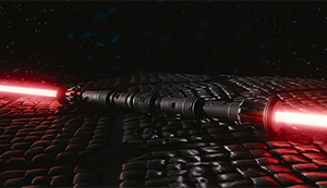 sabre laser rouge sur fond noir